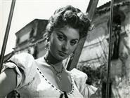 Sophia Loren durante la lavorazione del film