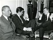 <div><span style="font-size: 10pt;">Paolo Stoppa, Alain Delon and Luchino Visconti during <span style="font-style: italic;">The Leopard</span> press conference (Rome, May 4th, 1962)</span></div>
<div><span style="font-size: 10pt;">Photo by Giovan Battista Poletto</span></div>