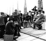 <div>Giuseppe Rotunno, Luchino Visconti, Annie Girardot e Alain Delon durante la lavorazione del film</div>
<div>Foto di Giovan Battista Poletto</div>